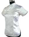 White Satin Chinese Top